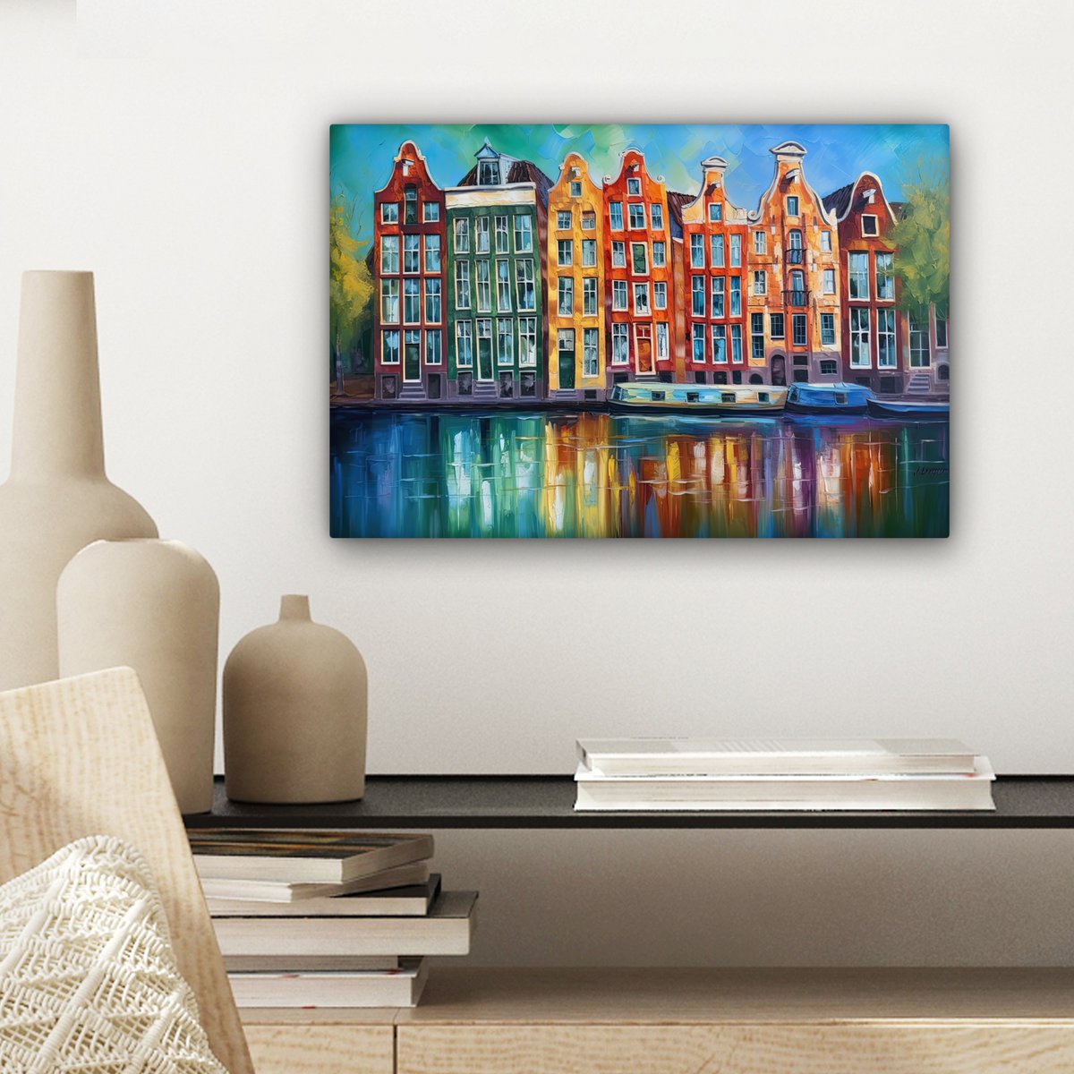 Peinture sur toile - Décoration murale Amsterdam - Huile - GRAISE - Peinture - Art - Décoration murale Salon - Décoration de la chambre - Accessoires de chambre - Paintes de toile