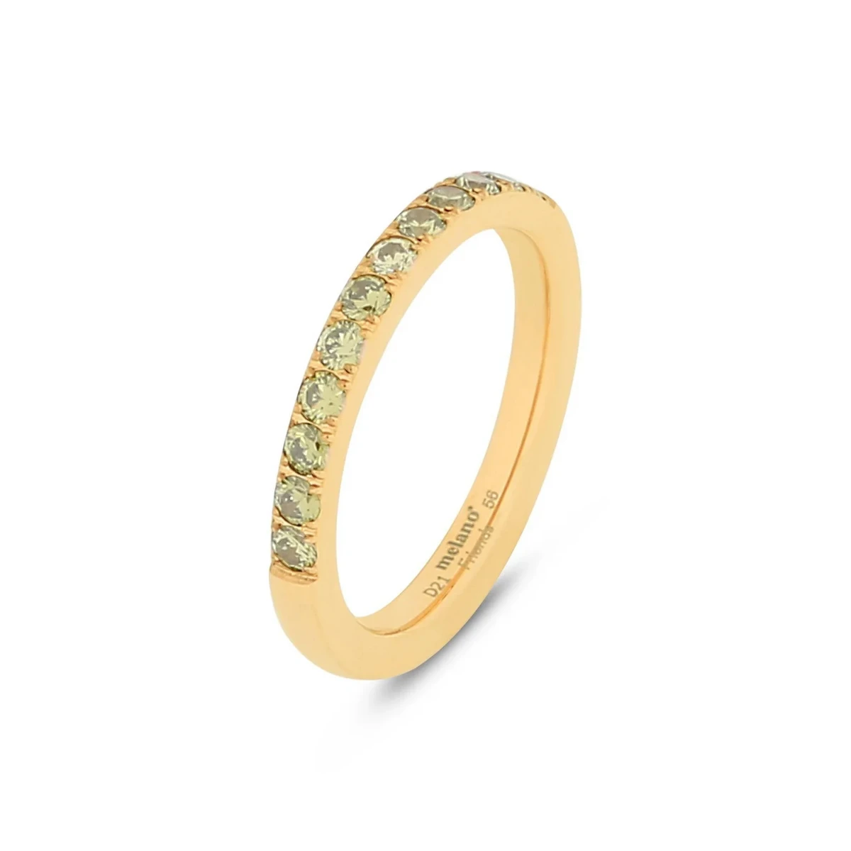 Melano Friends Saddy Ring Goudkleurig Olive
