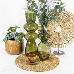 Glass vase olive