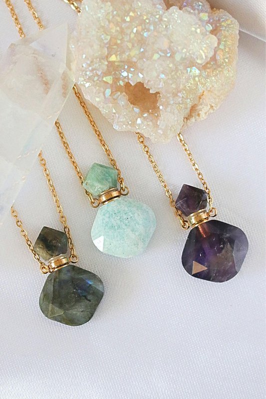 Luxury Mini Crystals Bottles | 24K Natural Crystals Bottle Necklaces