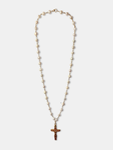 Genuine Pearl Necklace - Cross Pendant