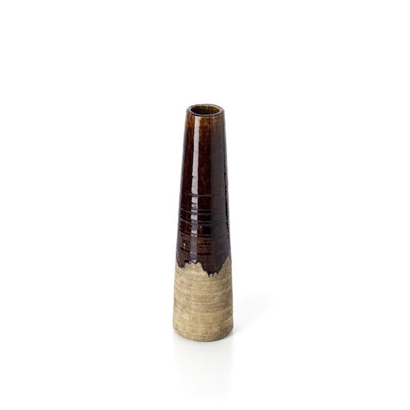 The Amber Cone Vase - Betonbrun - M