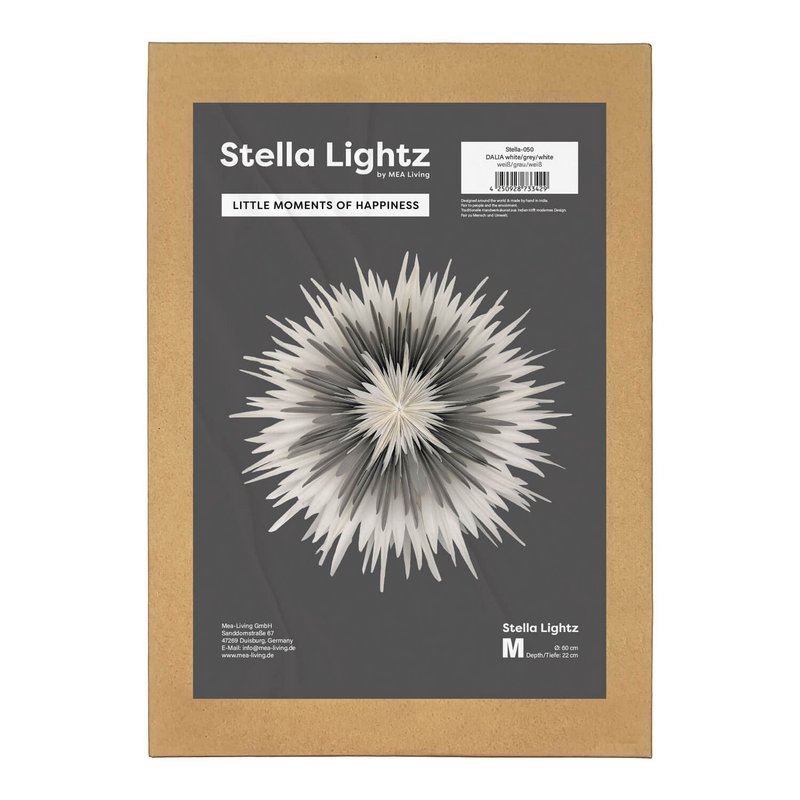 Stella-Dalia, parchment paper white-gray-white 60 cm