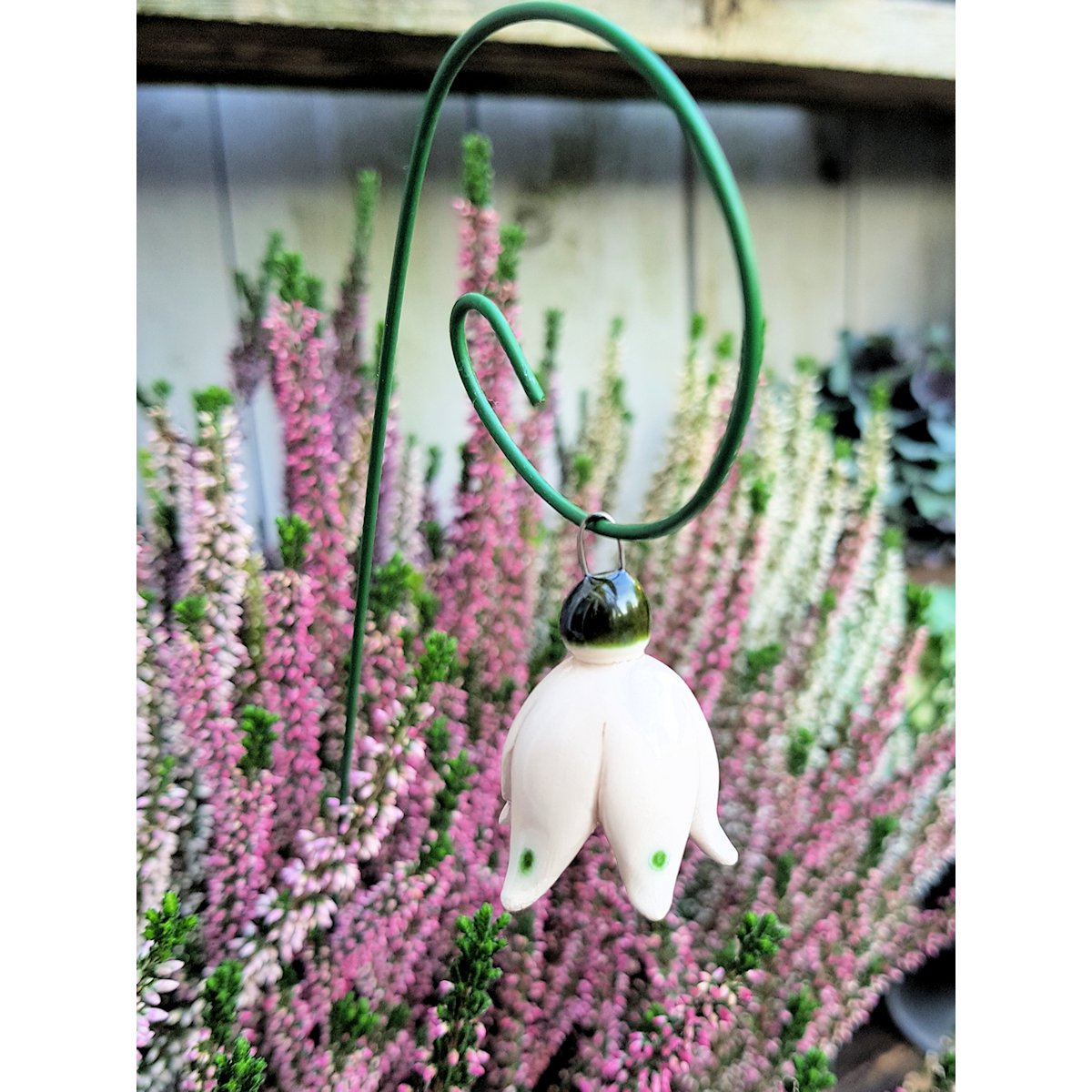 Snowdrop flower hanging ceramic 3.5 cm