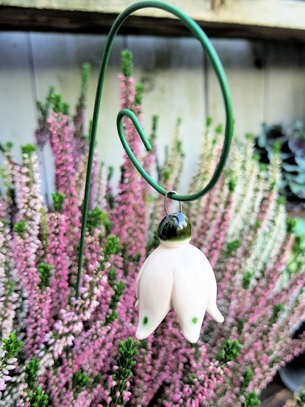 Vintergæk blomsterhængende keramik 3,5 cm