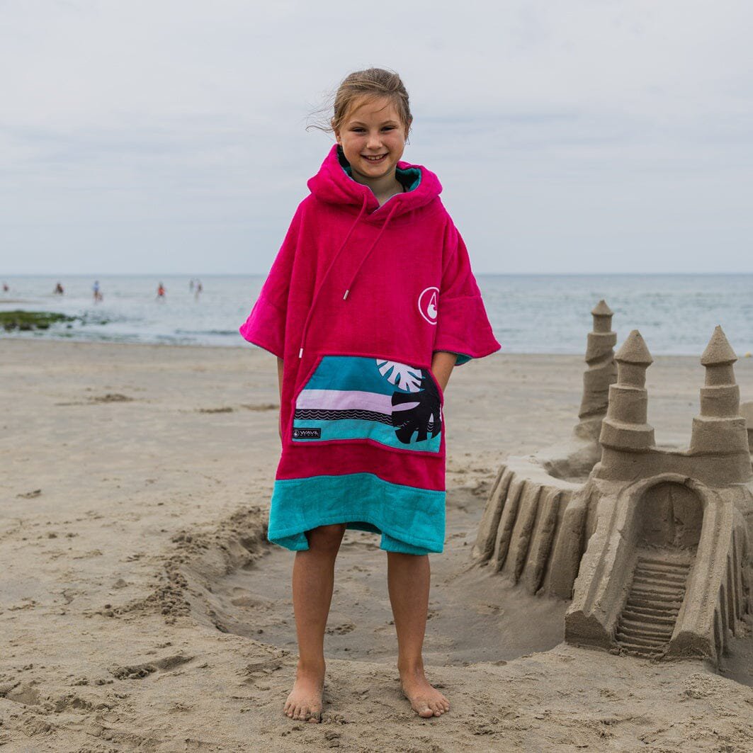 Poncho Pink Wave, terciopelo Baumwolle