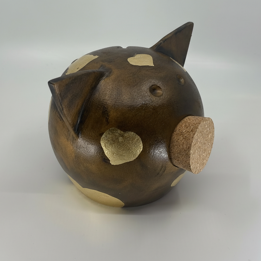 Goldene Flügel | Handgefertigtes Sparschwein