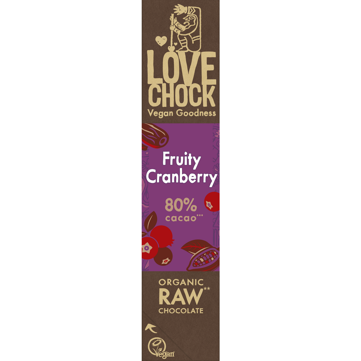 80 % Schokolade mit Cranberries – Bio, roh, pflanzlich und nachhaltig