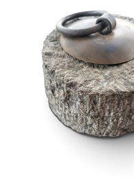 Door stone stopper with Aged Iron Ring