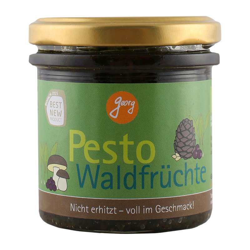 Økologisk skovfrugt pesto med kastanjer, porcini svampe og blåbær 140g