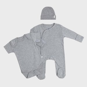 OrganicEra Organic 3 pcs Newborn Set, Grey Melange