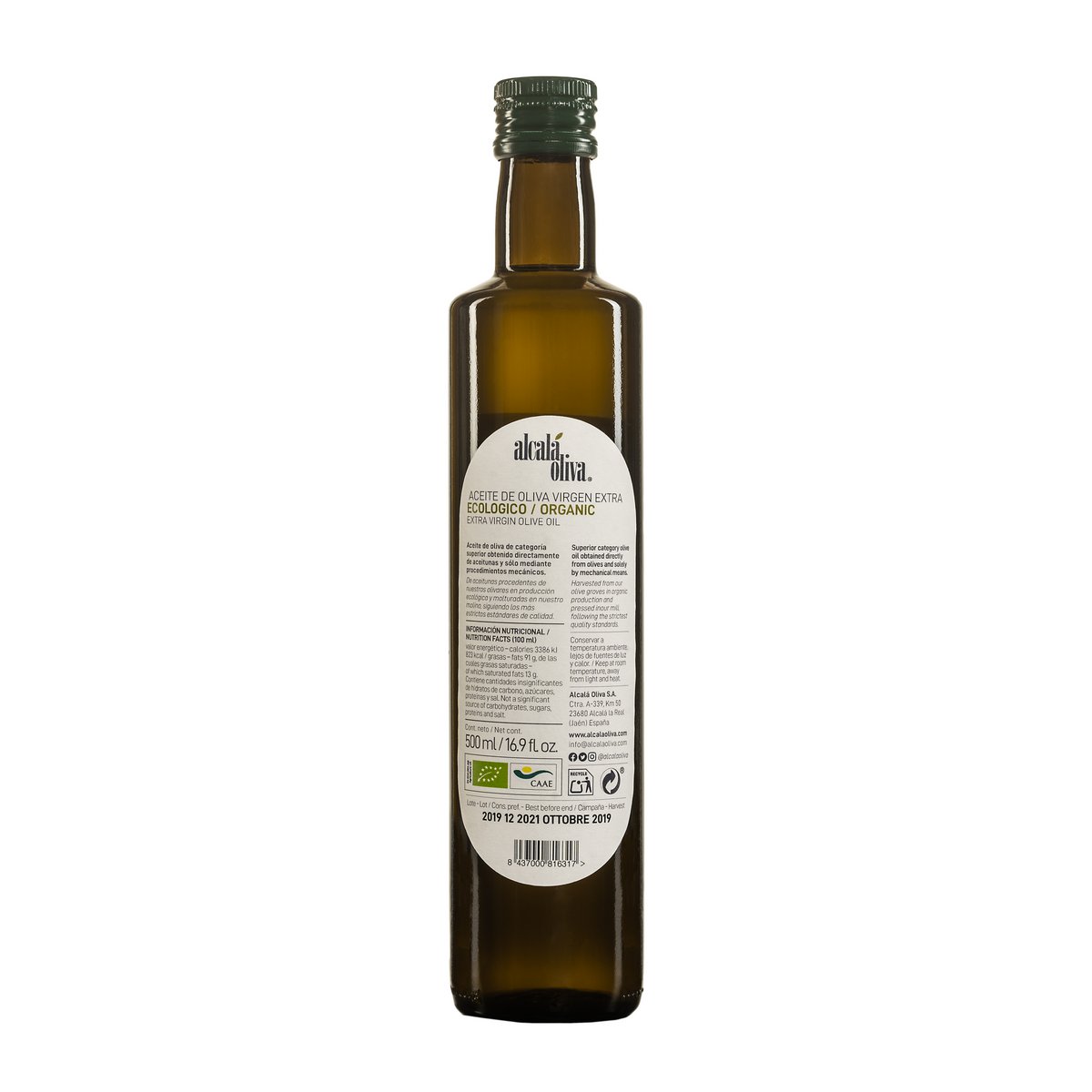 Biologische Extra Vierge Olijfolie 500ml