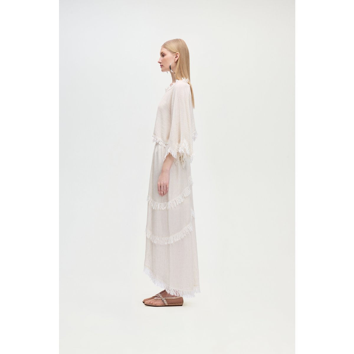 IKIKIZ natuurlijke TENCEL™ linnen asymmetrische rok