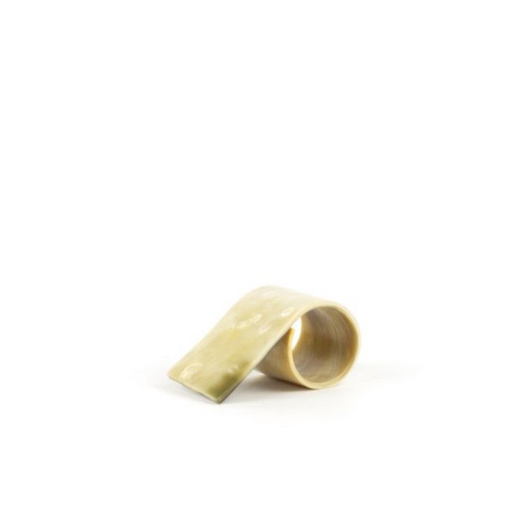 Lot de 6 ronds de serviette en corne blonde marbrée