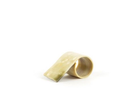 Set of 6 napkin rings in marbled blond horn