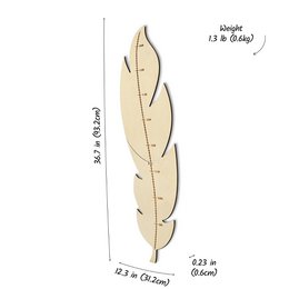 Nursery Wall Growth Meter, Feather-Themed Height Chart for Kids