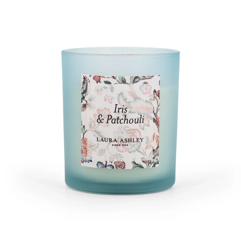 Laura Ashley Iris & Patchouli duftlys i gaveæske - 200g