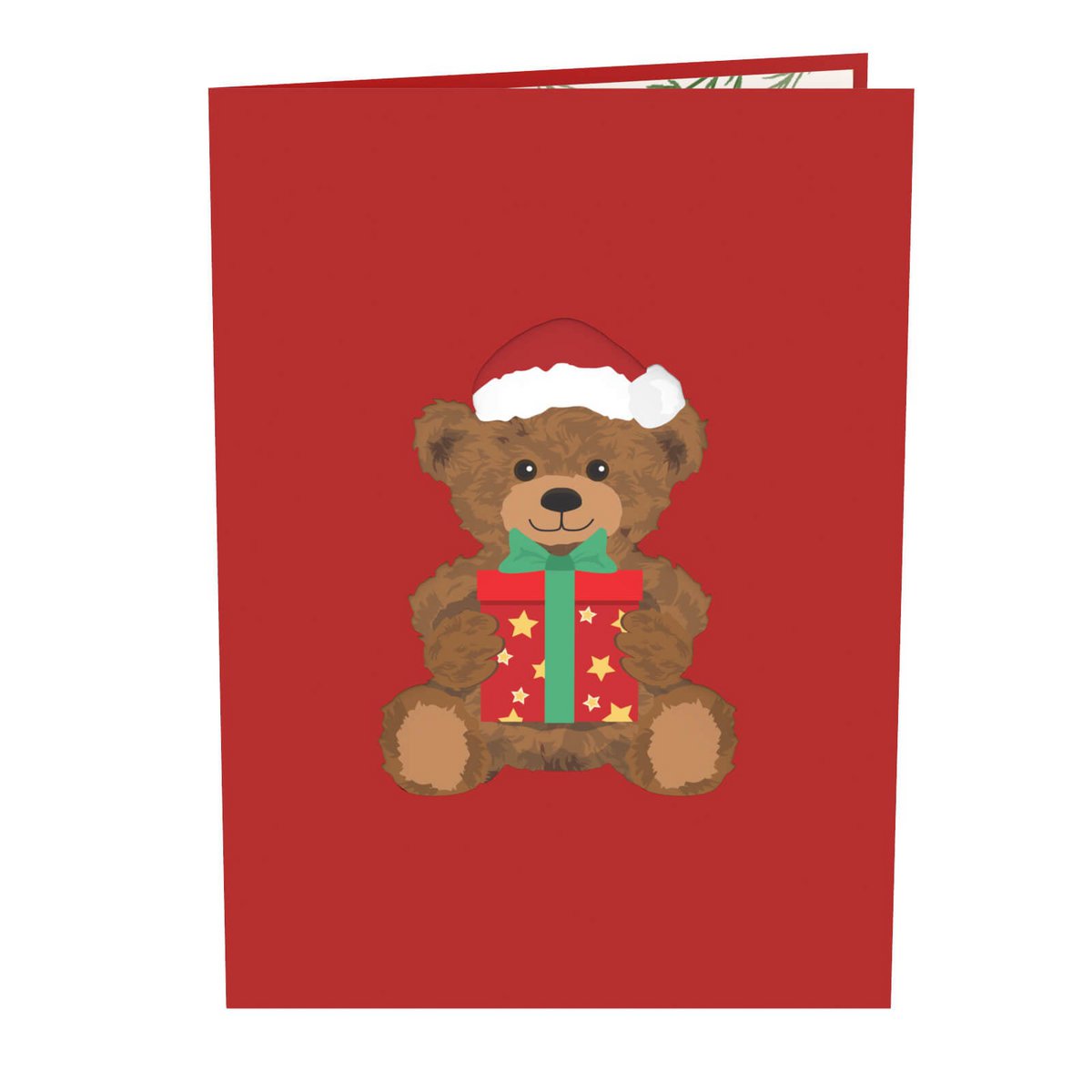 Kerst teddy pop-up kaart