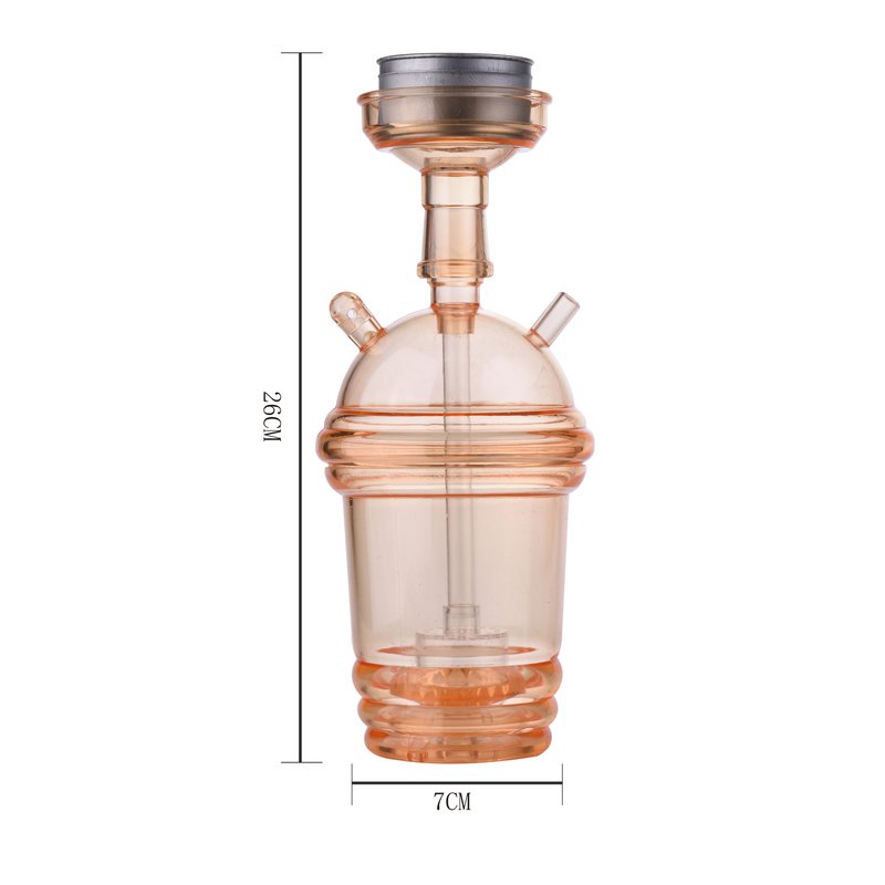 Shisha-Komplettset – ideal für Reisen, Strand, Festivals – Shisha mit Silikonschlauch, Zange, Wasserpfeife, komplettes modernes Acrylglas-Set