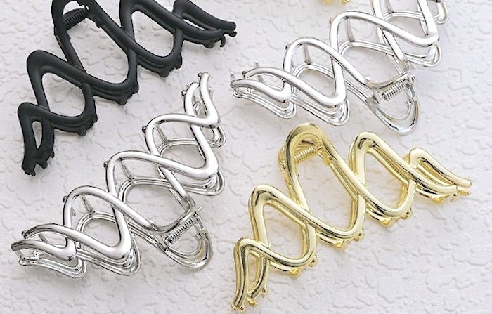 Sculptural Double Wave Large Claw Hair Clip