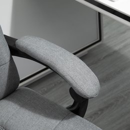 Office chair with pillow armrest Desk chair with tilt angle Height-adjustable swivel chair with footrest Linen foam PVC Light gray 66 x 76 x 112-120 cm