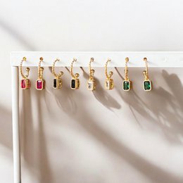 Petite Gem – Półokrągłe złoto z cyrkoniami, 4 kolory