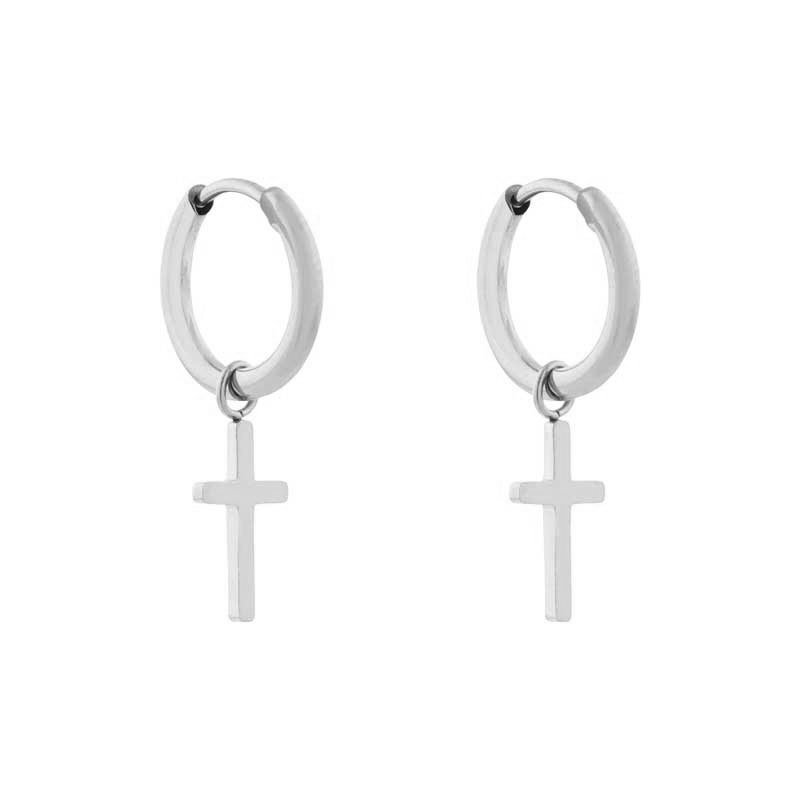 OORBELLEN MINIMALISTISCH KRUIS TRADITIONEEL