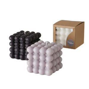 Bubble candle 8x8xh7.5cm black/grey/white