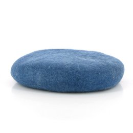 Cuscini di sedile attorno a blu fatto di feltro, materiale naturale al 100%, 38 cm attorno a molti colori pastello, feltro con polmone in lana, commercio equo e lavoro manuale dal Nepal