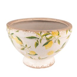 Flowerpot Ø 21x14 cm Yellow Ceramic Lemon Flowerpot Indoor