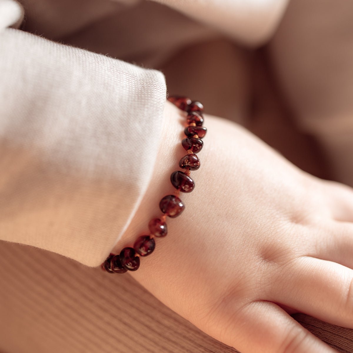 Bernsteinarmband - Cognac - 14 cm