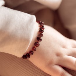 Amber bracelet - cognac - 14 cm