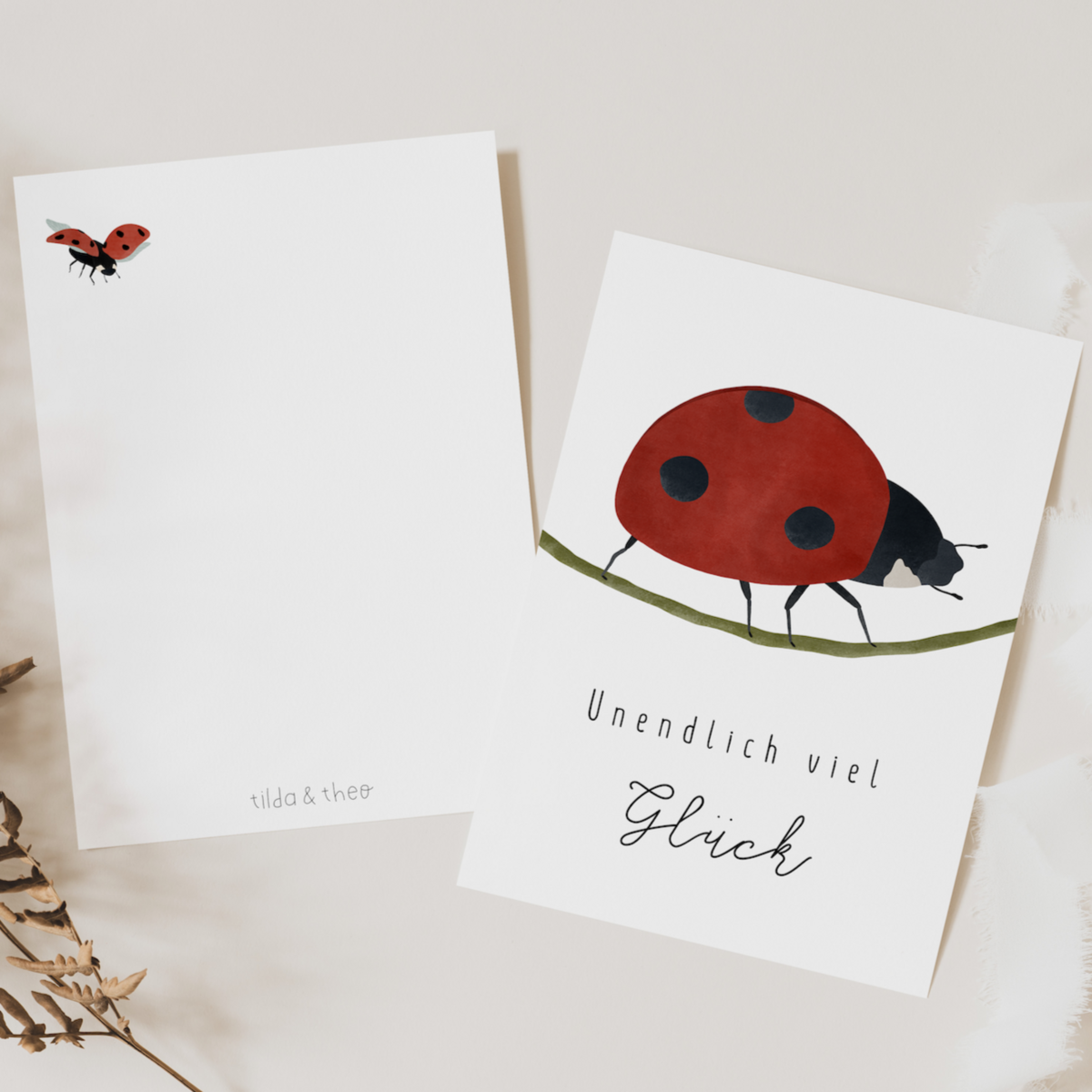 Ansichtkaart Lieveheersbeestje - Lucky Beetle Good Luck