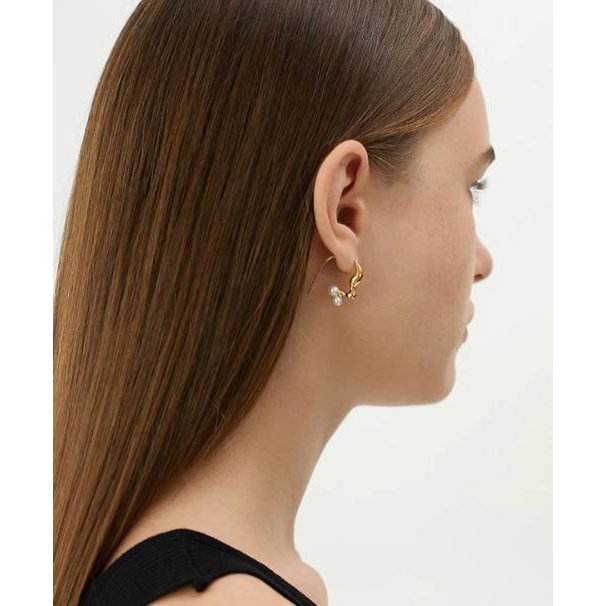 Asymmetrical Molten Pearl Earrings