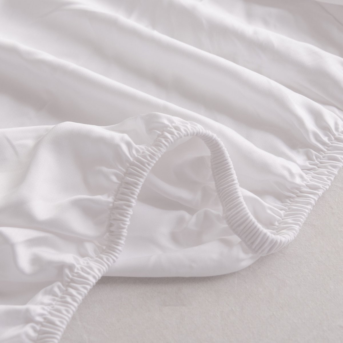 Wit bamboe Split-Topper Hoeslaken - (400TC Tanboocel) - Coco White