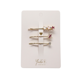 Haarspangen - Trio Etoilé - Rosa