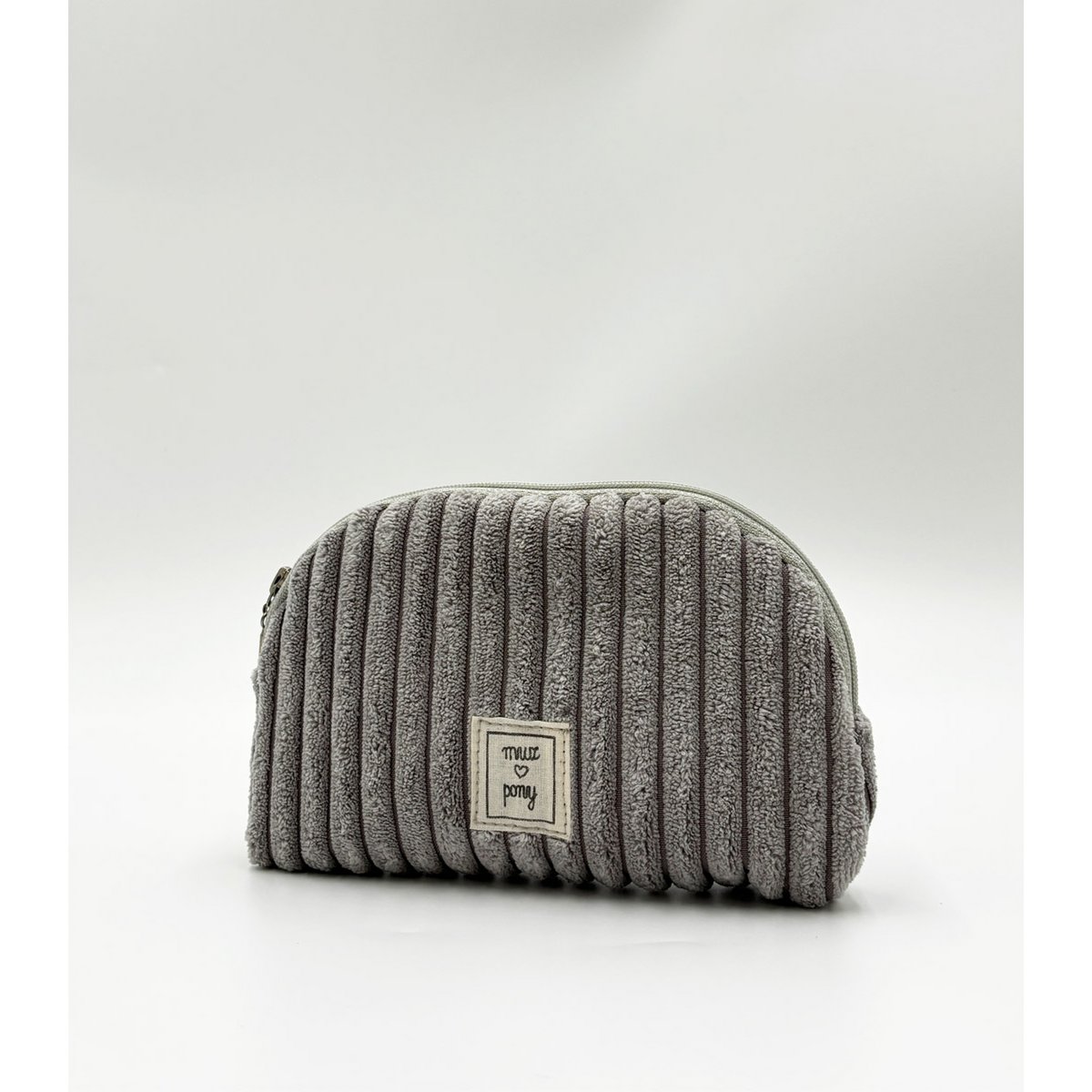 Blueberry Grey - Corduroy toilettas met waterdicht interieur