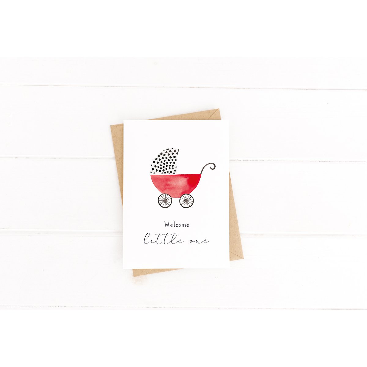 Folded card "Birth card pram" | birth | different colors