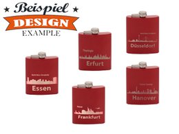 Metalen heupfles, rood, 200ml