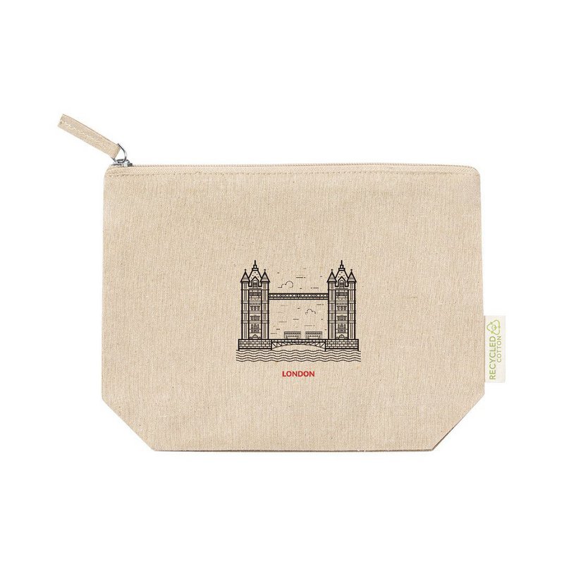 Customizable 100% recycled cotton eco-friendly pencil case
