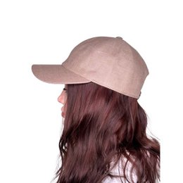 Gorra de béisbol de lino beige capuchino | Gorra neutra minimalista | Estructura blanda