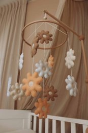 Handgemaakte Bloemen Muziekmobiel - Boxmobiel - Baby mobile - mobile wickeltisch