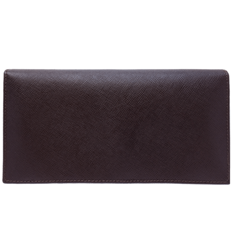 Saffiano Brieftasche mit langem Umschlag Braun