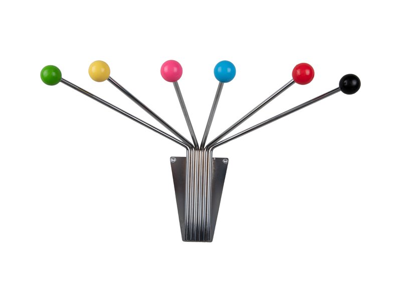 Hoedenrek Neptune Chroom met Gekleurde Ballen Groot
