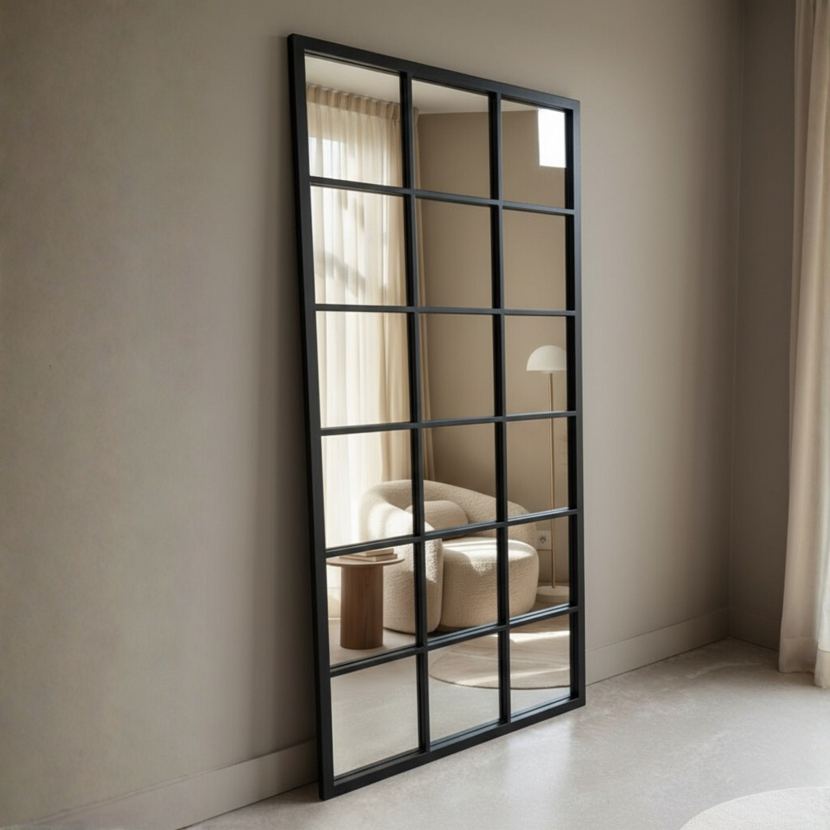 Large Standing Mirror 80x180 cm Frame Black Steel - Mirror Large