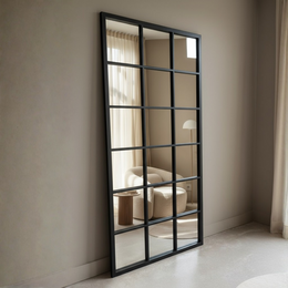 Large Standing Mirror 80x180 cm Frame Black Steel - Mirror Large