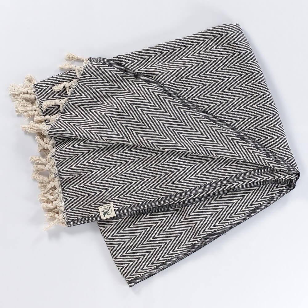Merich Cotton Chevron Throw Blanket
