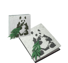 Set di quaderni e quaderni con sterco di elefante Panda