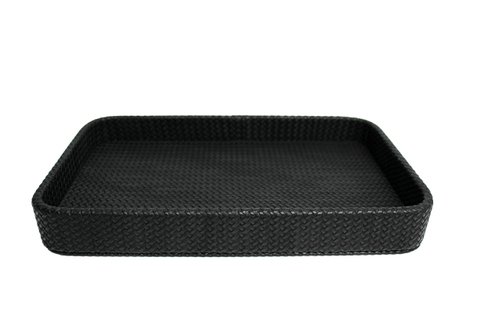 Tablet rechthoekige rand rand tissue zwarte decoratieve lade