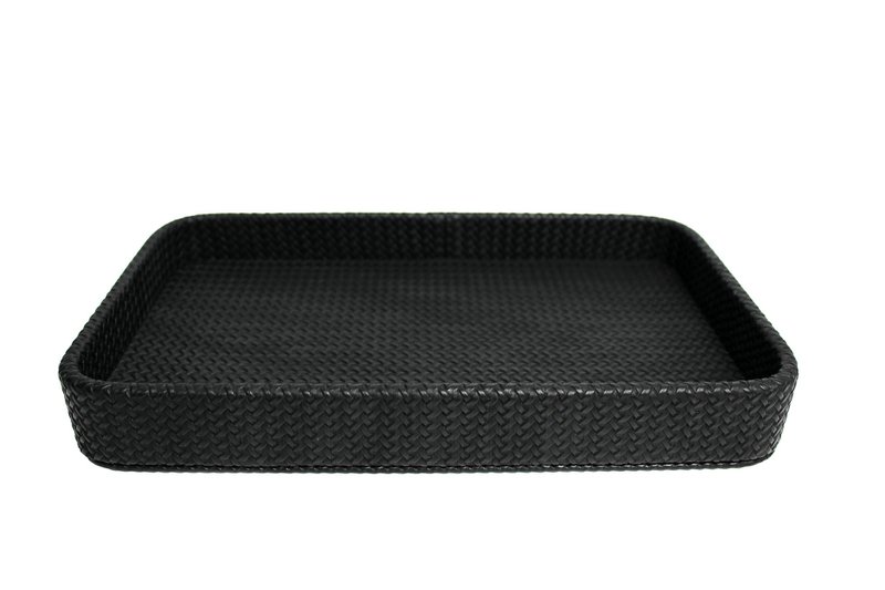 Tablet rechthoekige rand rand tissue zwarte decoratieve lade